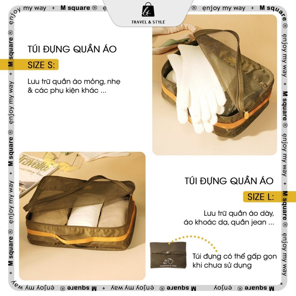 Bộ 9 túi phân đồ du lịch Msquare