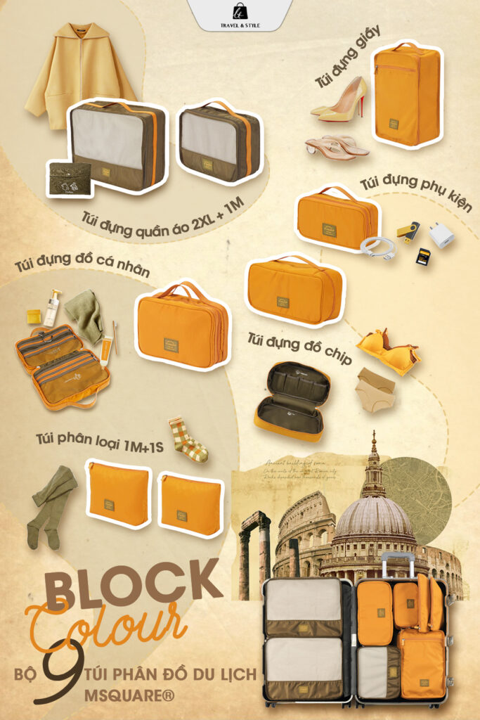 Bộ 9 túi phân đồ du lịch Msquare