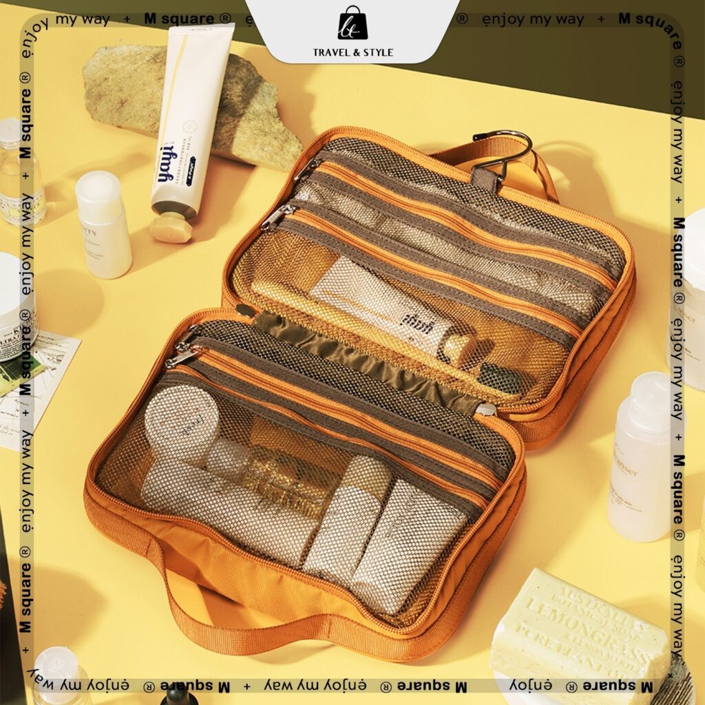 Túi đựng mỹ phẩm đồ dùng cá nhân du lịch Block Colour 2023 Msquare®️