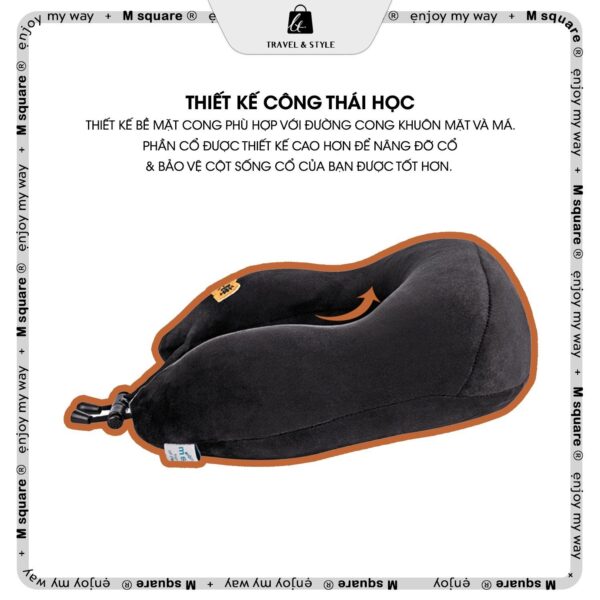 Gối cao su đúc chữ U du lịch chống mỏi cổ Msquare®️