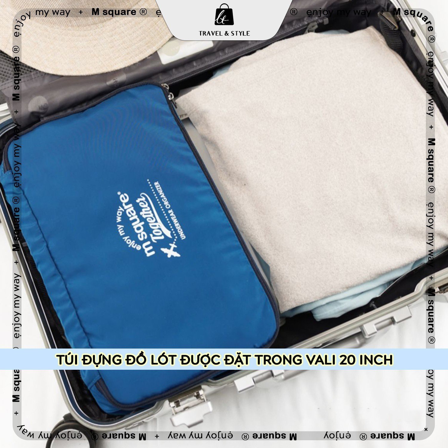 Túi đựng phân đồ lót 2 tầng vải poly chống thấm nước cao cấp đa năng Msquare®