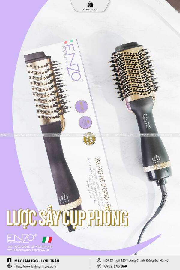 Lược sấy phồng tóc Enzo 1