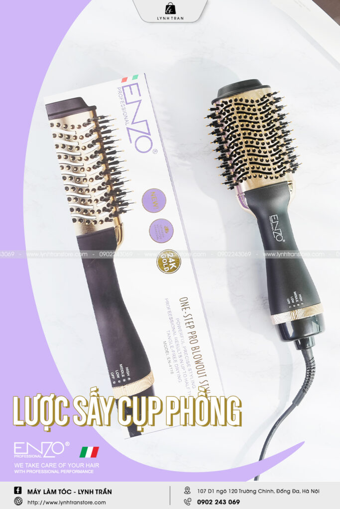 Lược sấy phồng tóc Enzo 1