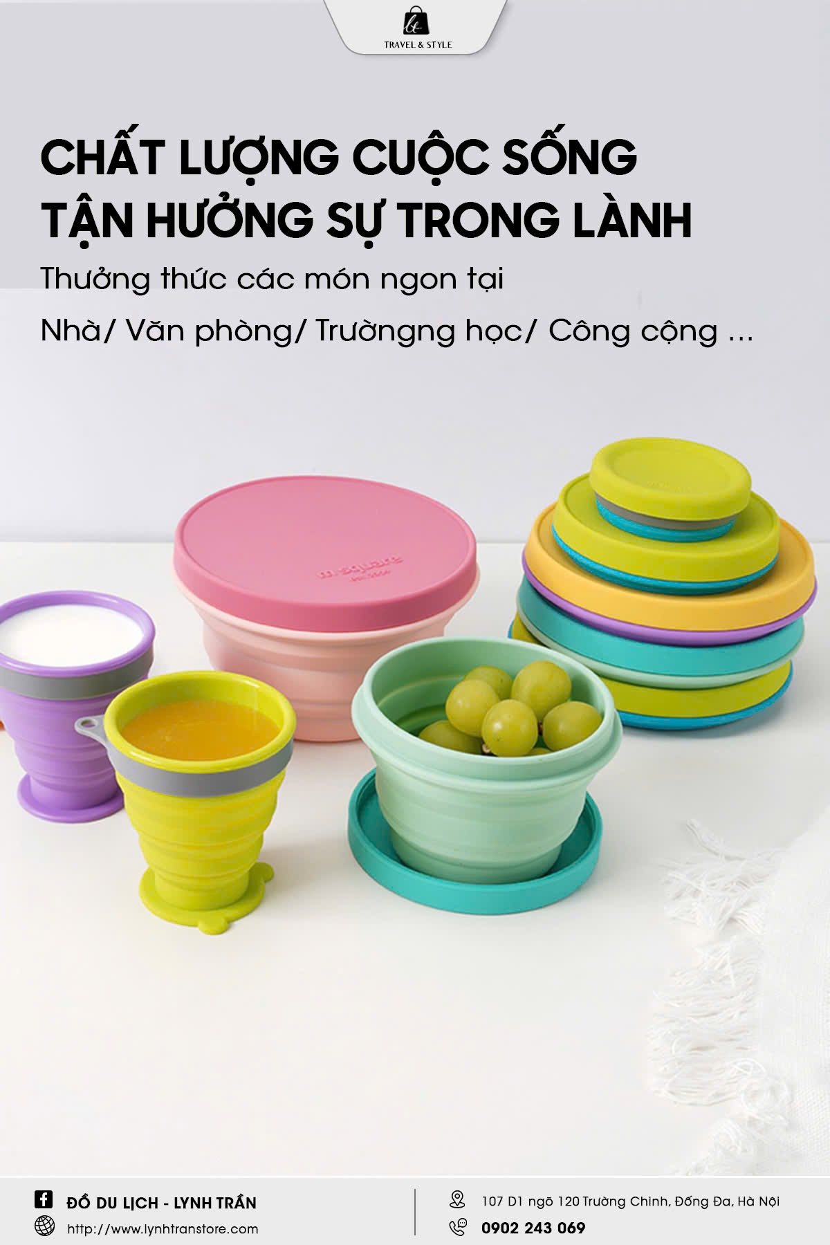 Bát cốc gấp gọn Msquare®