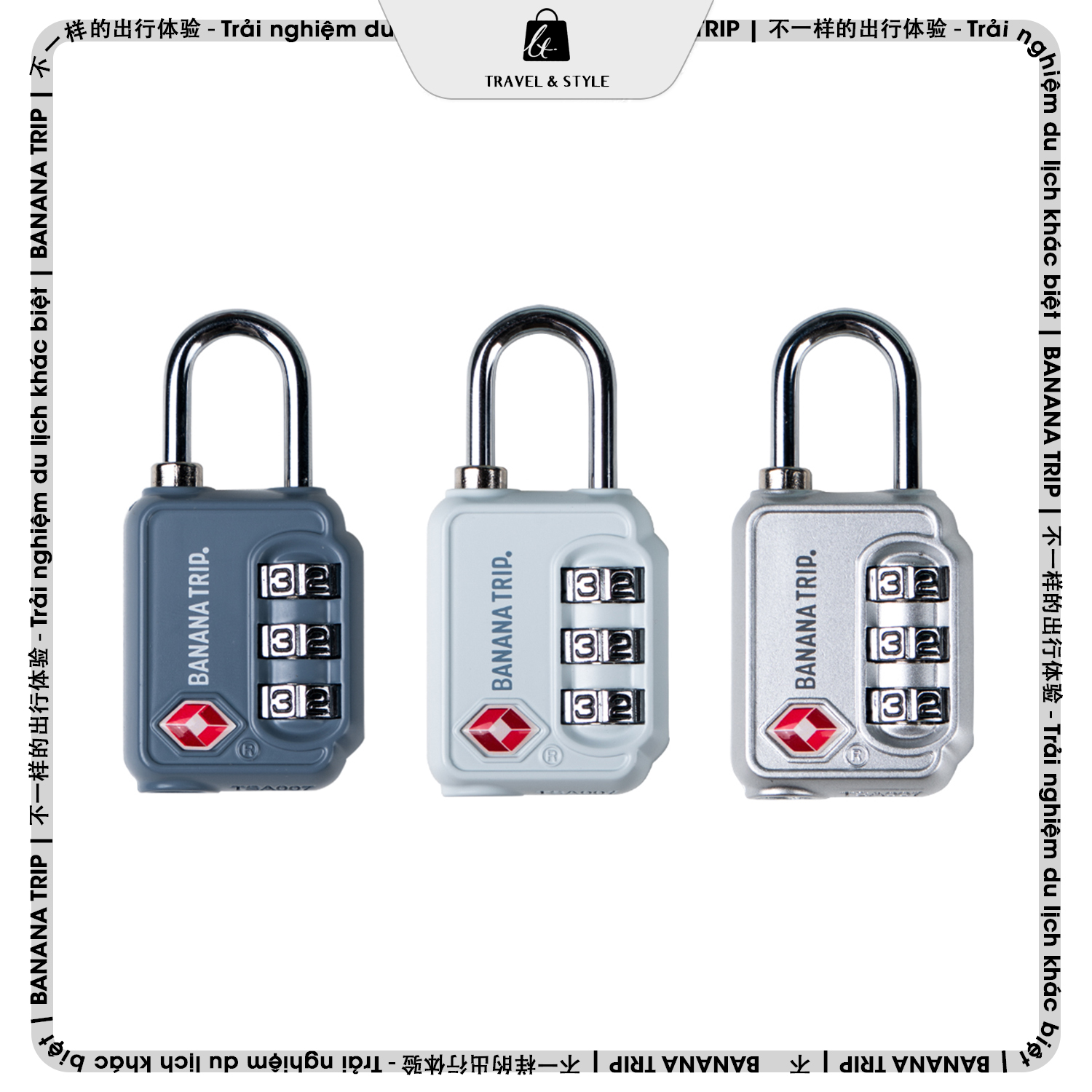 Ổ khoá cứng 3 số Tsa Bananatrip®
